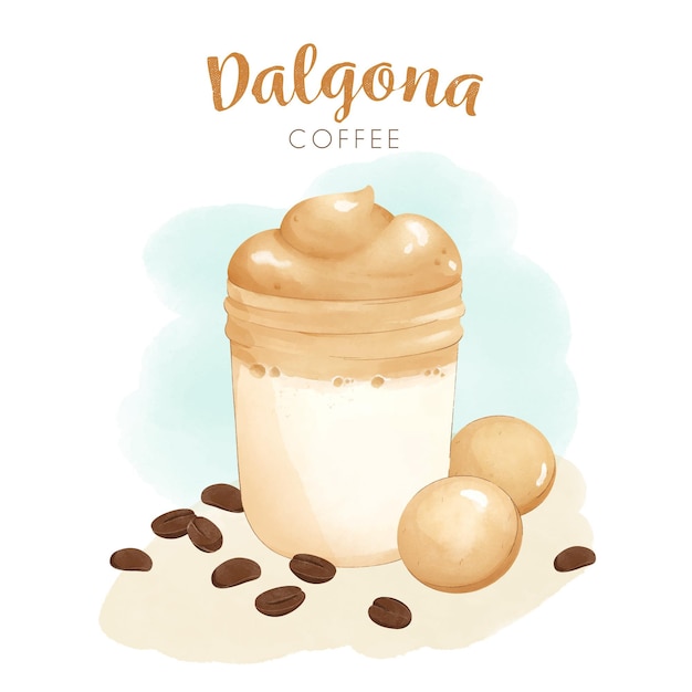 Free Vector dalgona coffee illustration concept