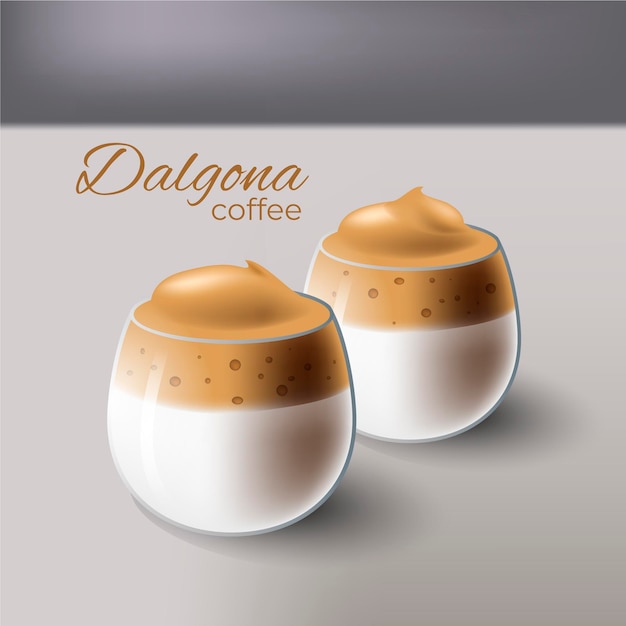 Free Vector dalgona coffee illustration