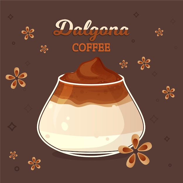 Free Vector dalgona coffee illustration