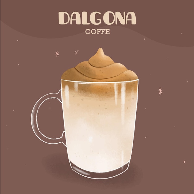 Free vector dalgona coffee illustration