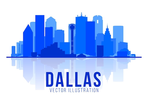 Dallas Texas skyline vector illustration Background with a city panorama Business travel and tourism concept with modern buildings Image for presentation banner web site