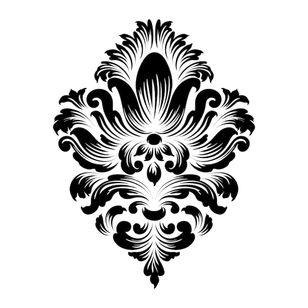 Free Vector damask element. isolated damask central illustration.