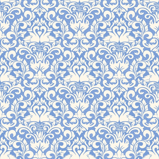  damask seamless pattern background. Classical luxury old fashioned damask ornament, royal victorian seamless texture for wallpapers, textile, wrapping. Exquisite floral baroque template.