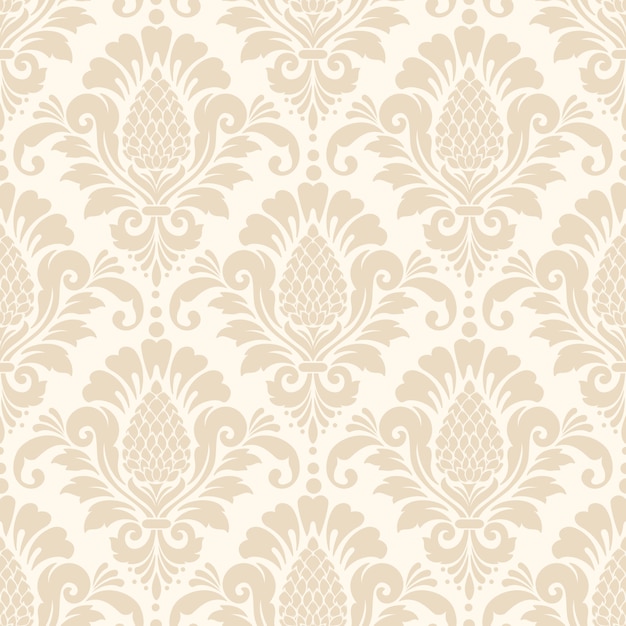 Free Vector  damask seamless pattern background. 