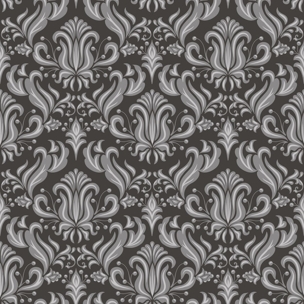 Free vector damask seamless pattern background