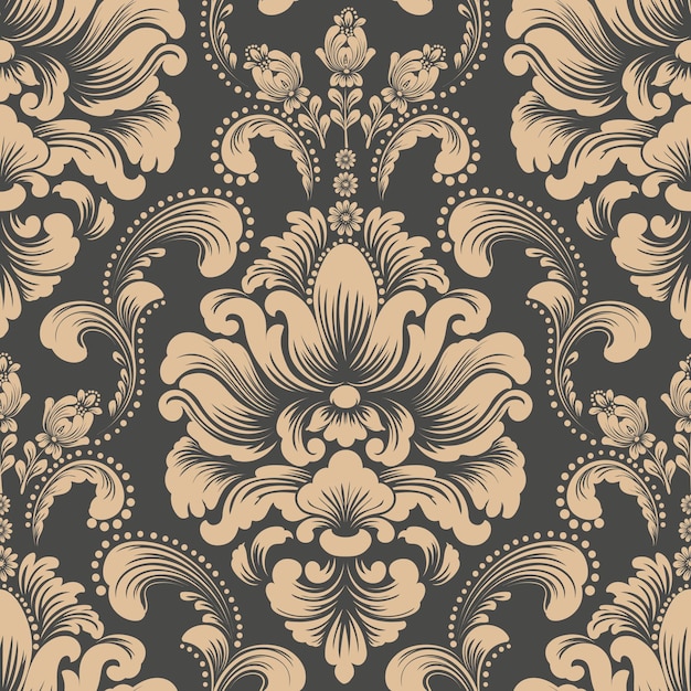 damask seamless pattern element. Classical luxury old fashioned damask ornament