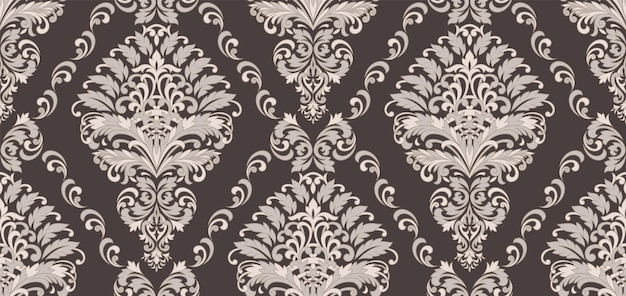 Damask seamless pattern element Vector floral damask ornament vintage illustration