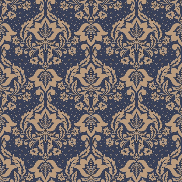 Free vector damask seamless pattern