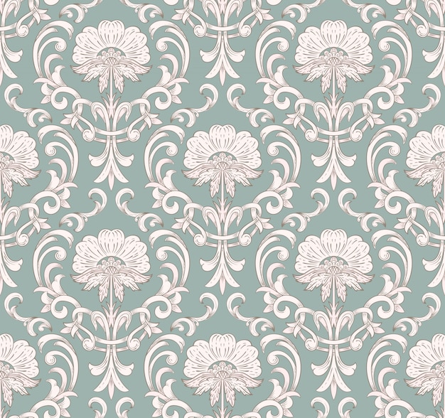 Free Vector damask seamless pattern