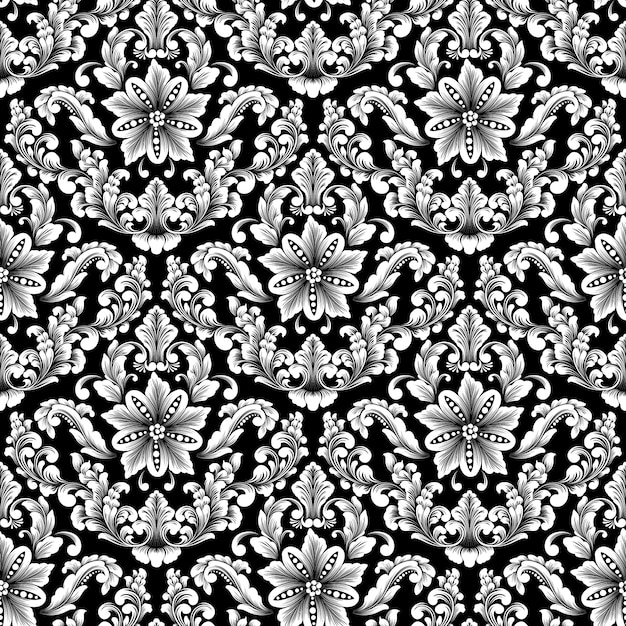 Free Vector damask seamless pattern