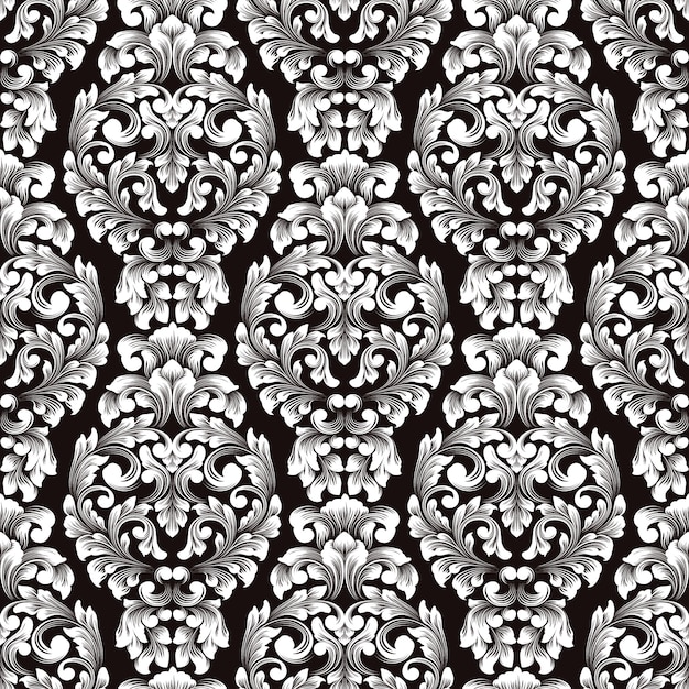 Free Vector damask seamless pattern