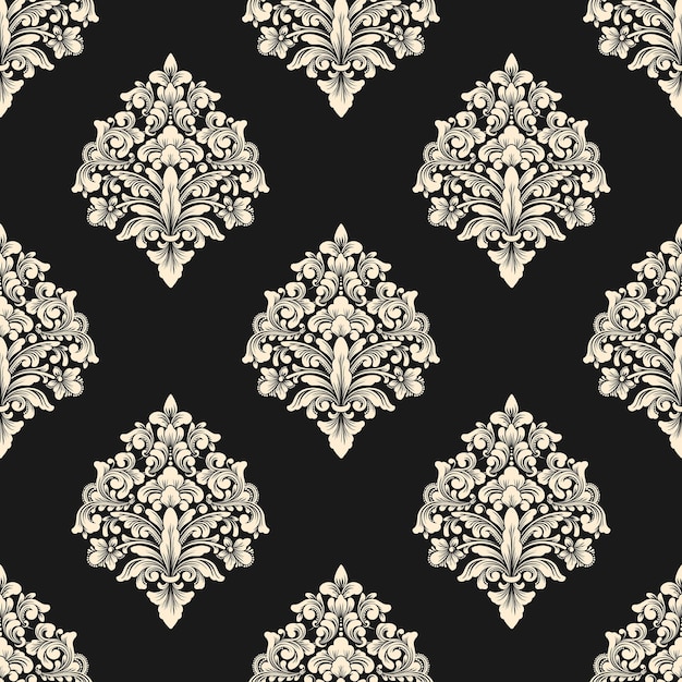 Free vector damask seamless pattern