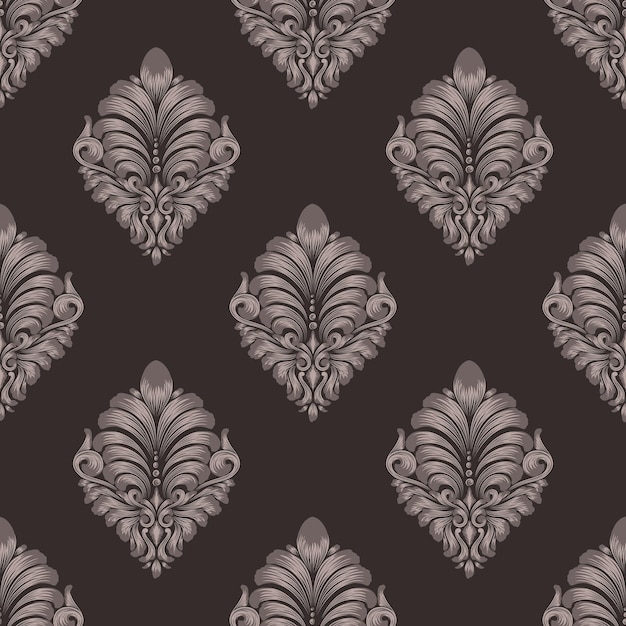 Free vector damask seamless pattern