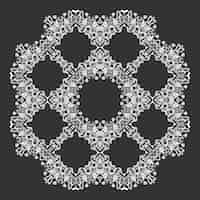 Free vector damask wallpaper circle lace ornament pattern