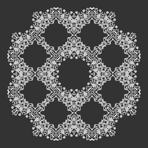 Free Vector damask wallpaper circle lace ornament pattern