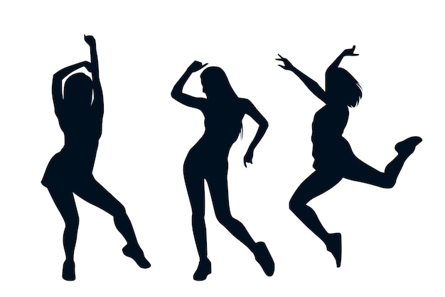 Free vector dance flat dancer silhouette