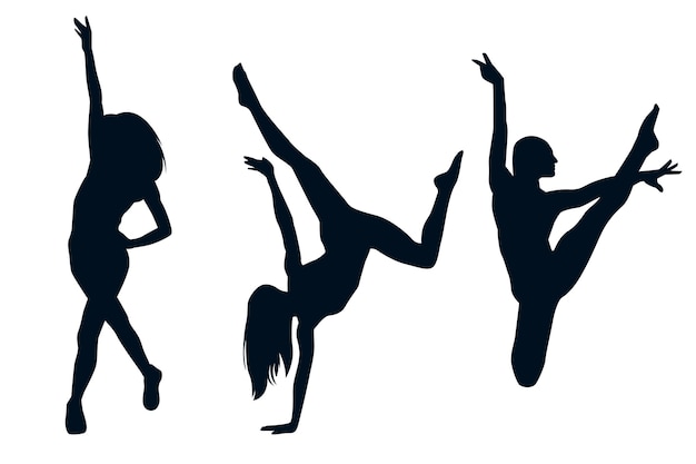 Free vector dance flat dancer silhouette