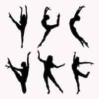 Free vector dance flat dancer silhouette