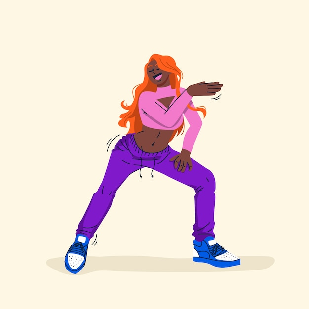 Dance hand drawn flat twerk illustration