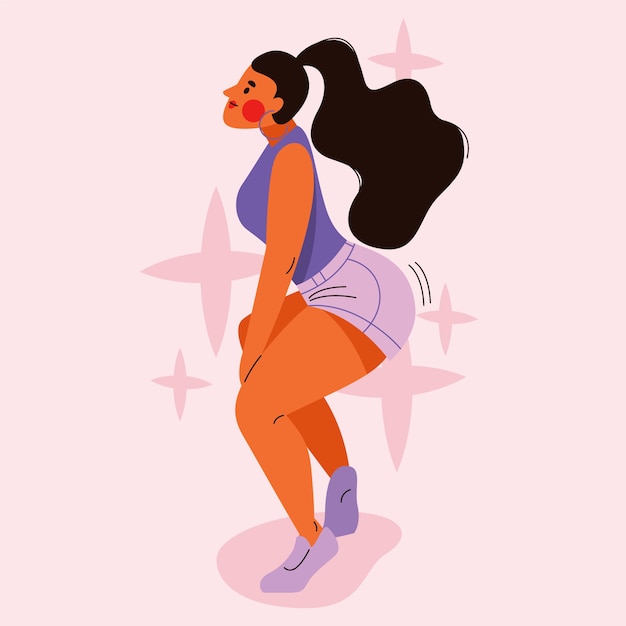 Dance hand drawn flat twerk illustration