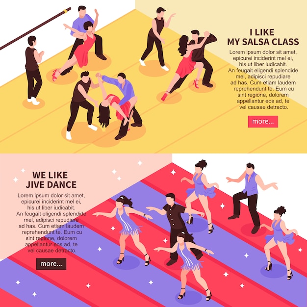 Dance Isometric People Banners