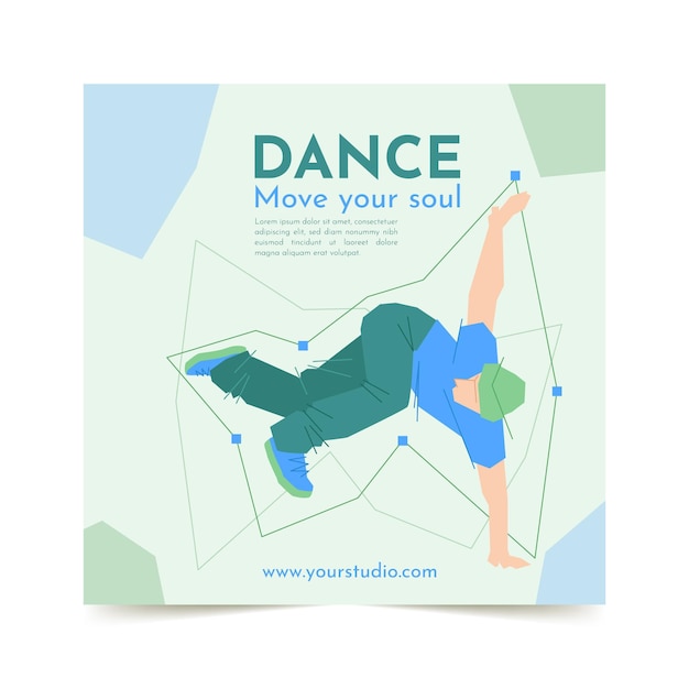 Free Vector dance lessons print template