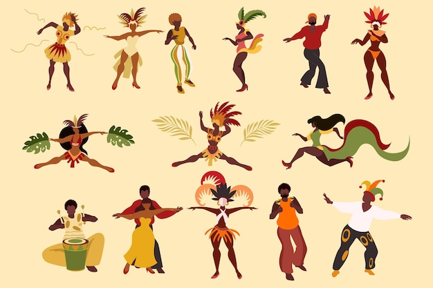 Free Vector dancer pack brazilian carnival