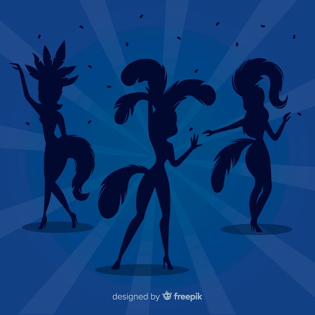 Free Vector dancer silhouettes brazilian carnival background