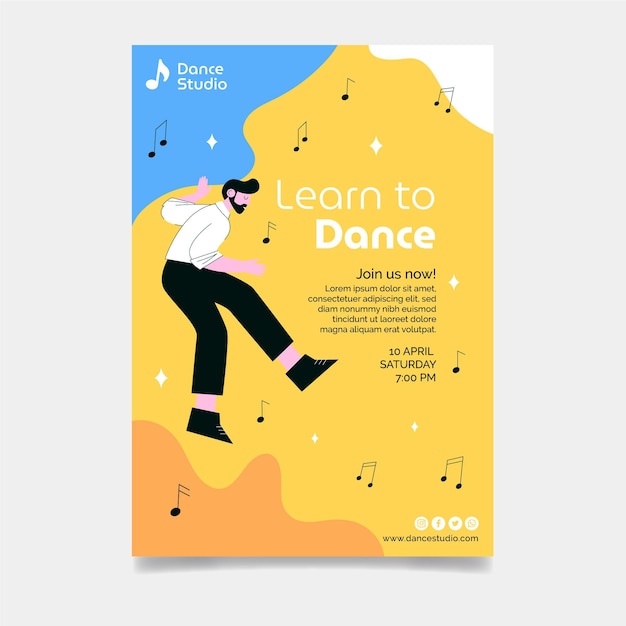 Free Vector dancing class poster template