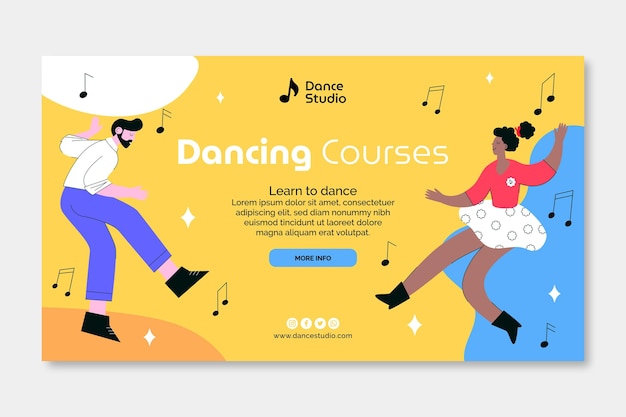 Dancing courses banner template