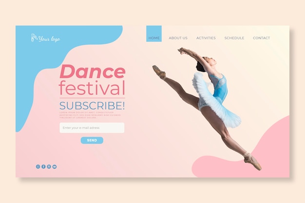 Dancing festival template landing page