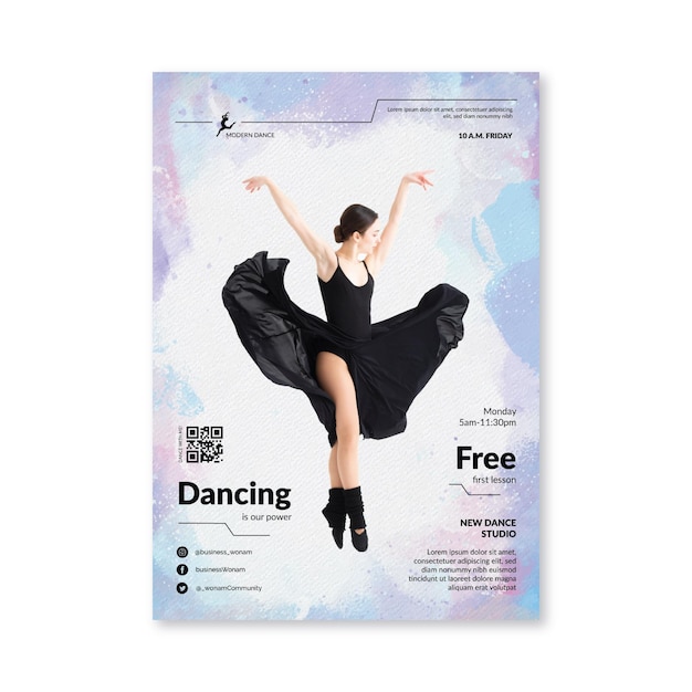 Free Vector dancing flyer template