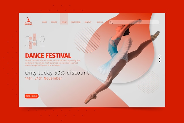 Dancing landing page template