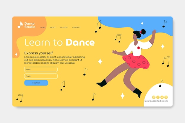 Dancing landing page template