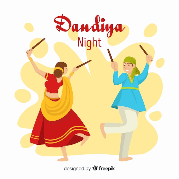 Free Vector dandiya dancers