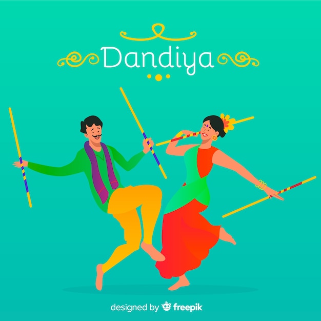 Free Vector dandiya dancers