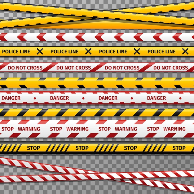 Free Vector danger caution police tapes set