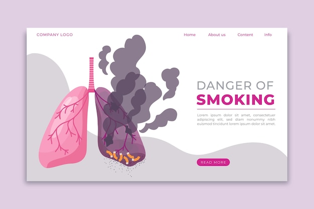 Danger of smoking - landing page