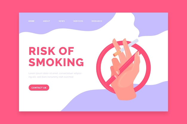 Danger of smoking landing page