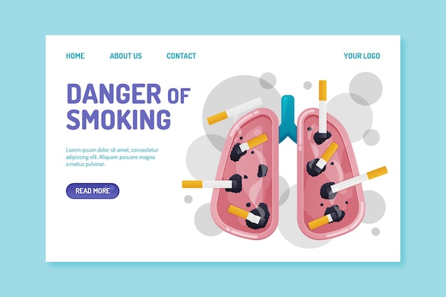 Danger of smoking - landing page