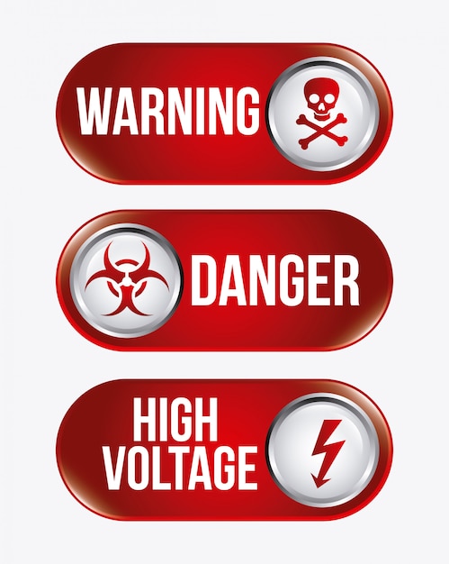 Free Vector danger  over white   illustration