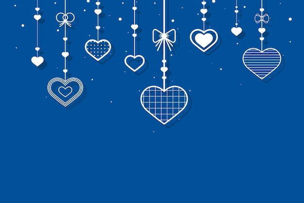 Free vector dangling hearts blue background vector