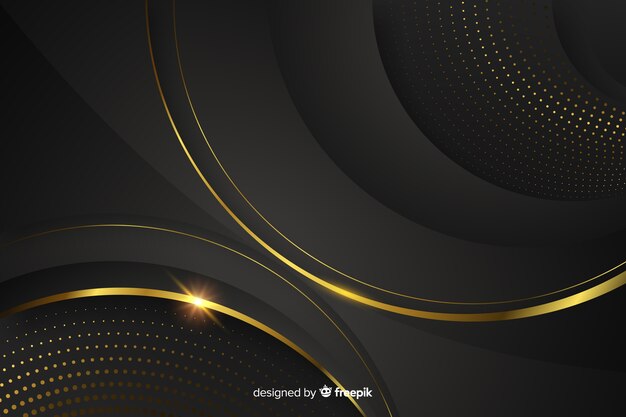 Dark background with golden abstract shapes