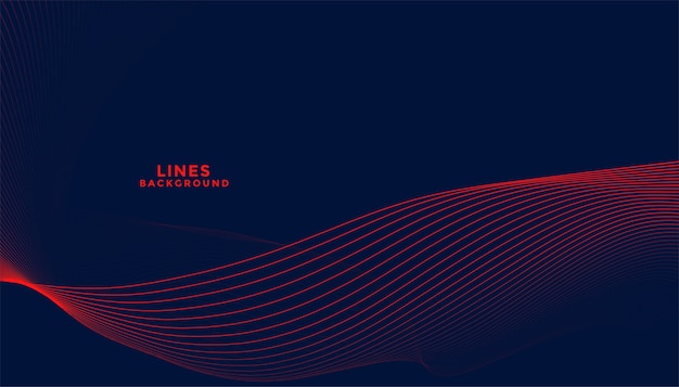 Dark background with red flowing wavy lines design