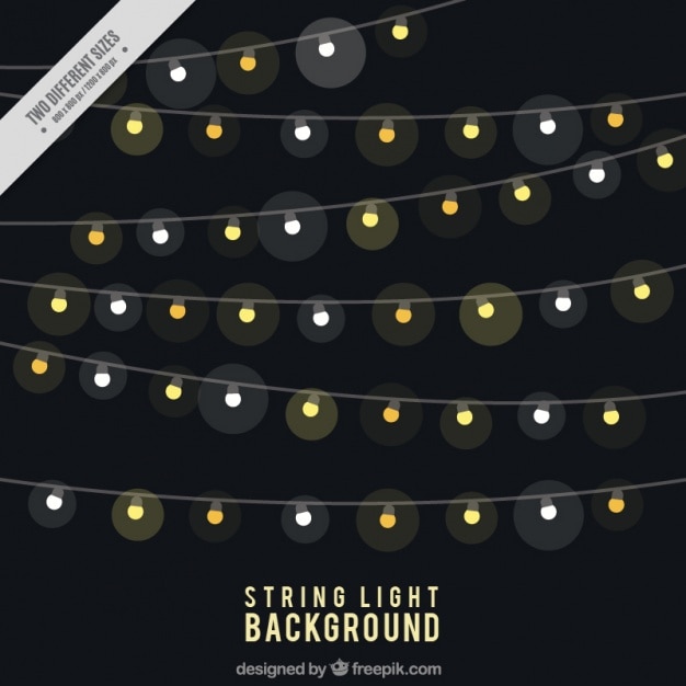 Free Vector dark background with string lights