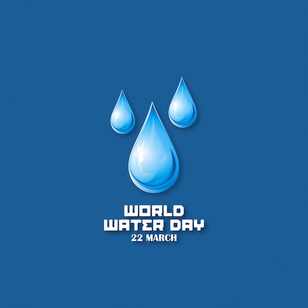 Dark blue background with drops for the water world day