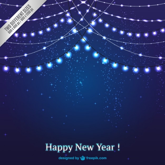 Free Vector dark blue christmas lights background