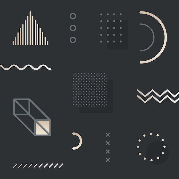 Free Vector dark blue memphis patterned social template