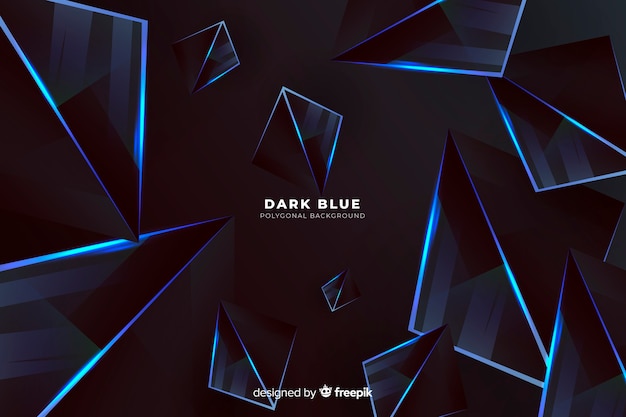 Free vector dark blue polygonal background