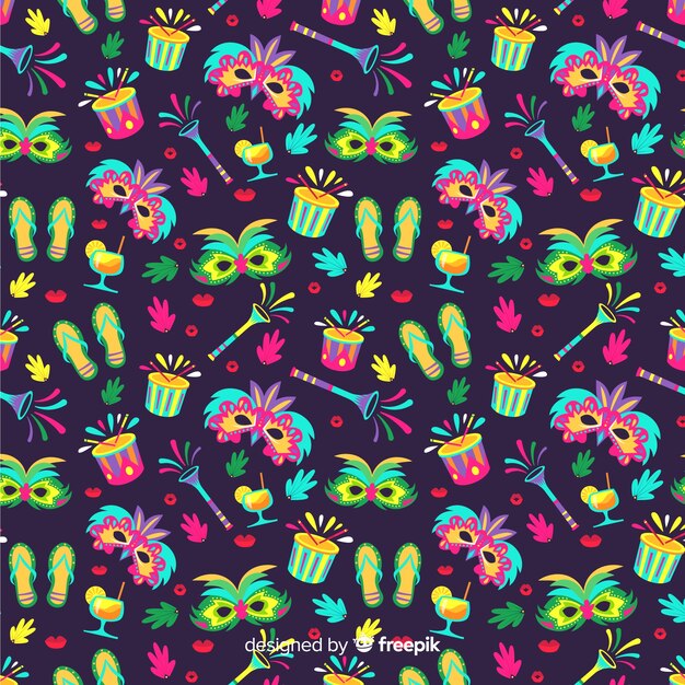 Dark brazilian carnival pattern